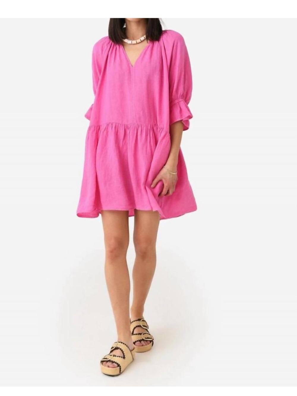 VELVET BY GRAHAM & SPENCER bria linen dress in pink